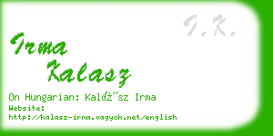 irma kalasz business card